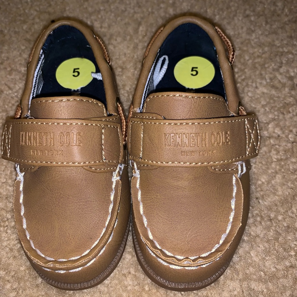 Brown/Tan Kenneth Cole Baby Boat Dress Shoe